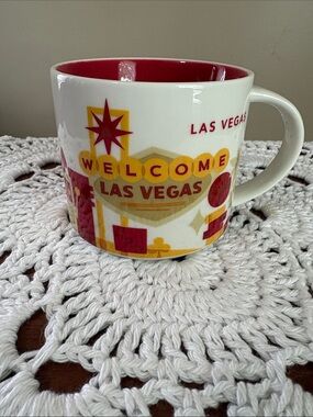 Starbucks Las Vegas Welcome Ceramic Mug - White & Red 2015